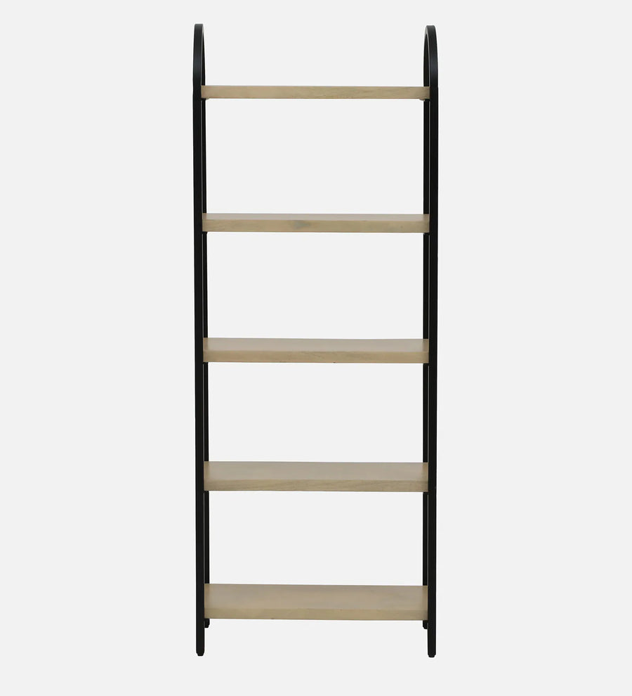 Sucre Solid Wood Book Shelf In Gold Wash Finish - Febonic Living