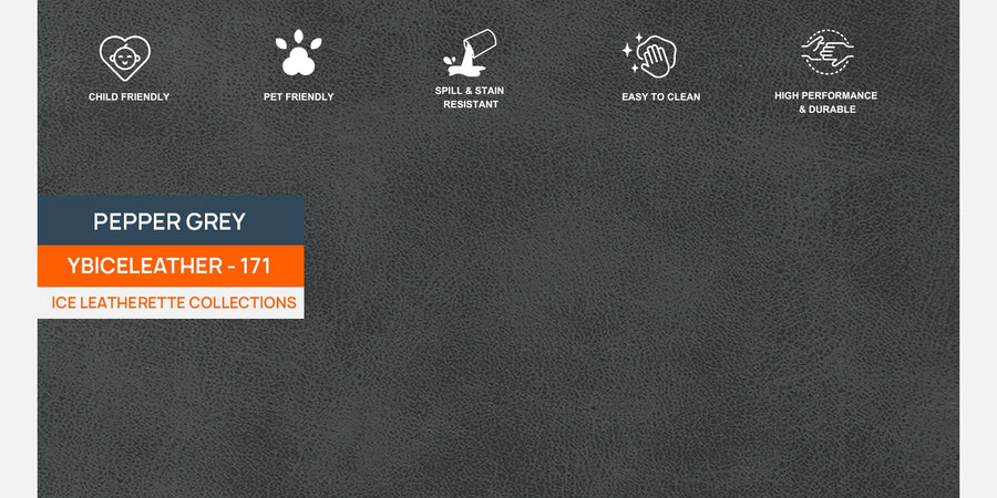 Sterio Leatherette 3 Seater Sofa In Pepper Grey Colour - Febonic Living