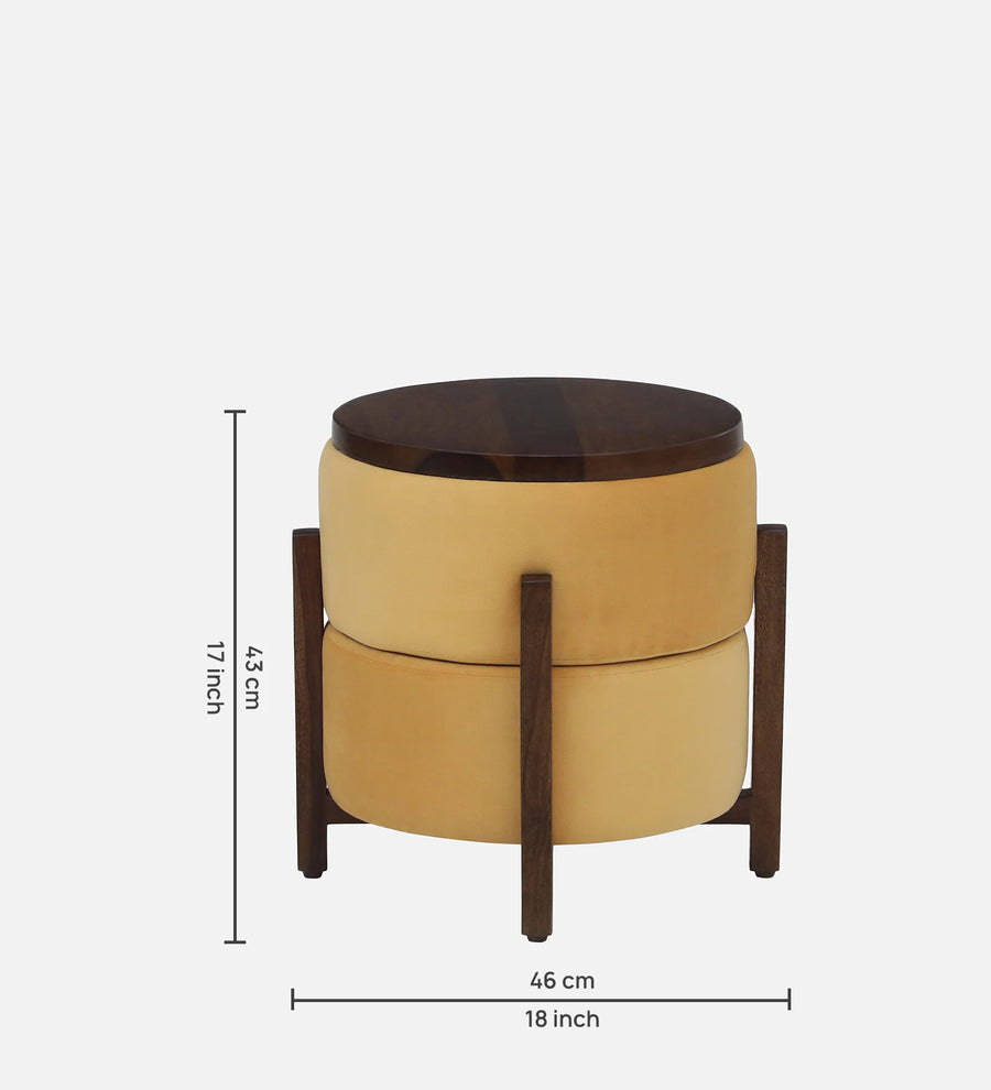 Eriee Sheesham Wood Stool Cum End Table In Walnut Finish - Febonic Living