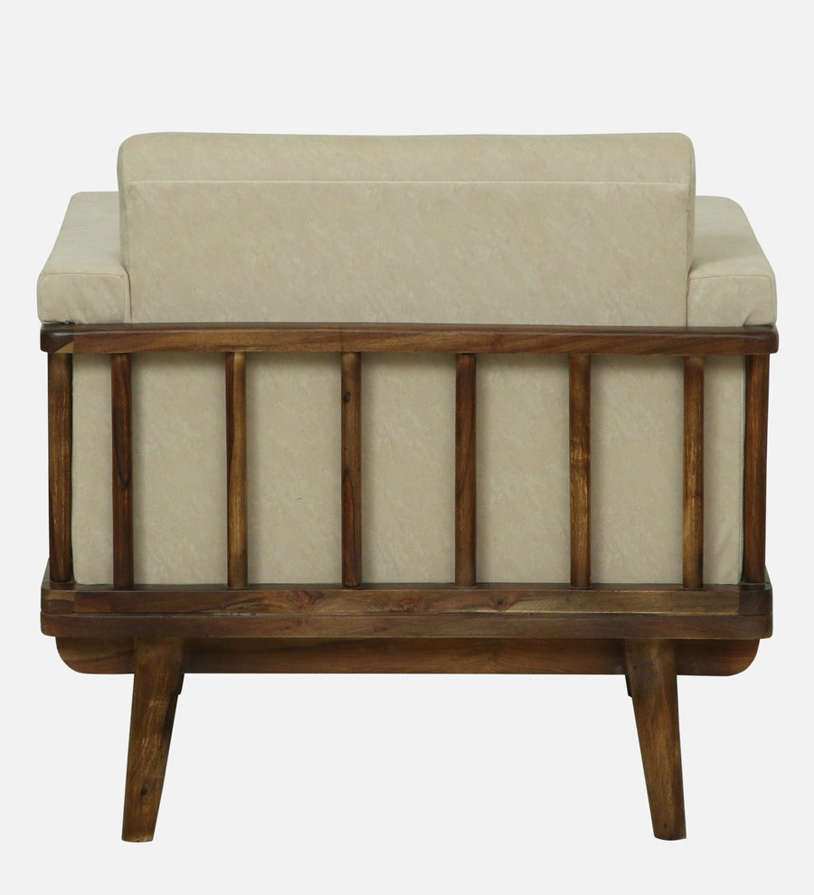 Tivoli Sheesham Wood 1 Seater Sofa In Beige Colour - Febonic Living