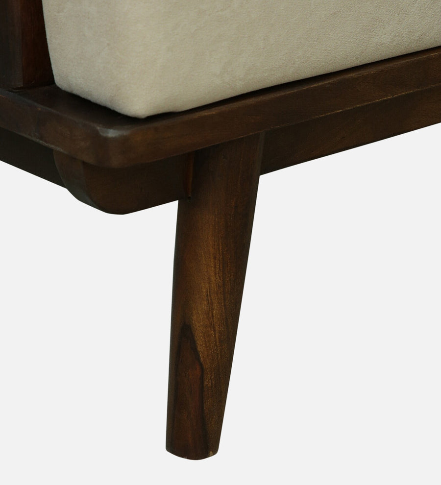 Tivoli Sheesham Wood 1 Seater Sofa In Beige Colour - Febonic Living