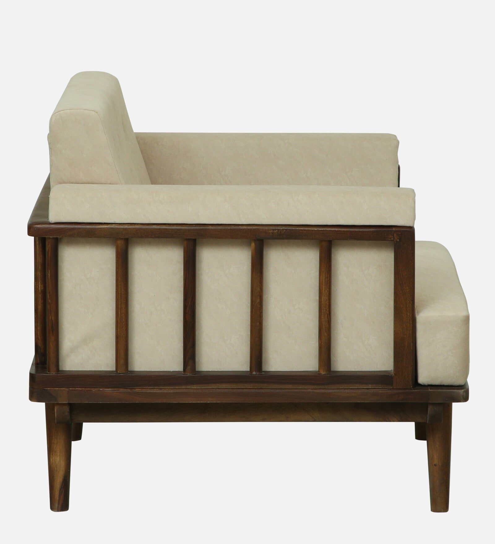 Tivoli Sheesham Wood 1 Seater Sofa In Beige Colour