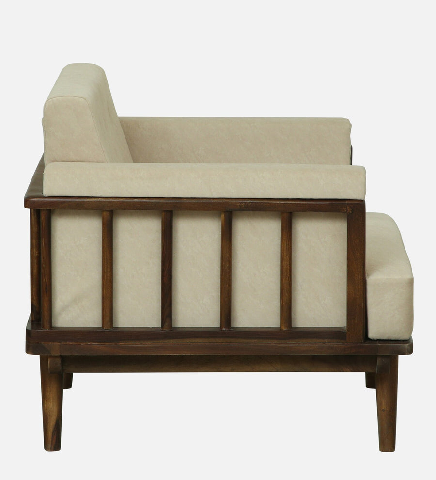 Tivoli Sheesham Wood 1 Seater Sofa In Beige Colour - Febonic Living