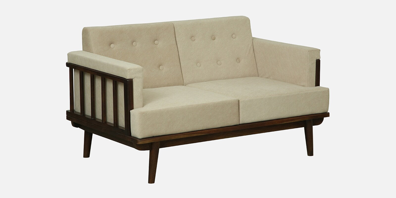 Tivoli Sheesham Wood 2 Seater Sofa In Beige Colour