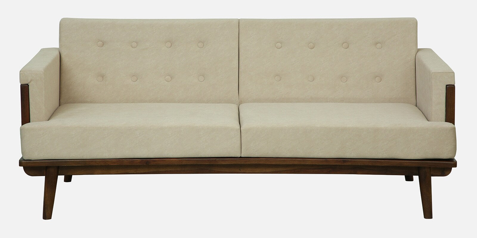 Tivoli Sheesham Wood 3 Seater Sofa In Beige Colour