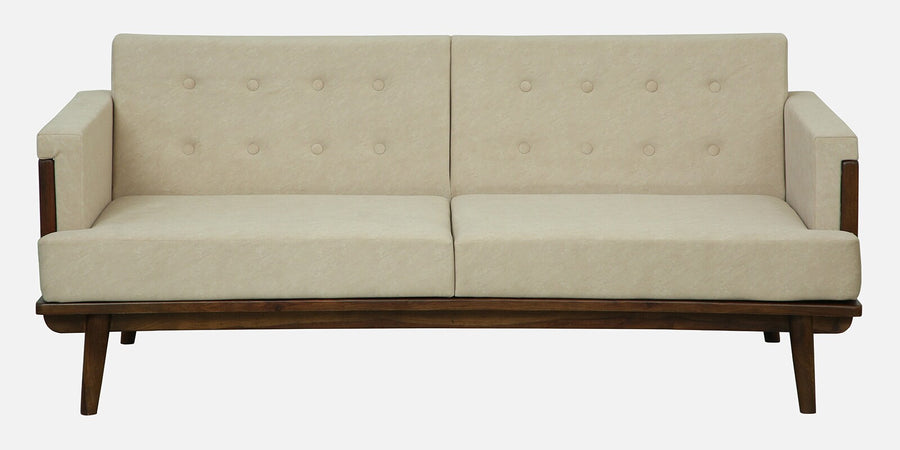 Tivoli Sheesham Wood 3 Seater Sofa In Beige Colour - Febonic Living