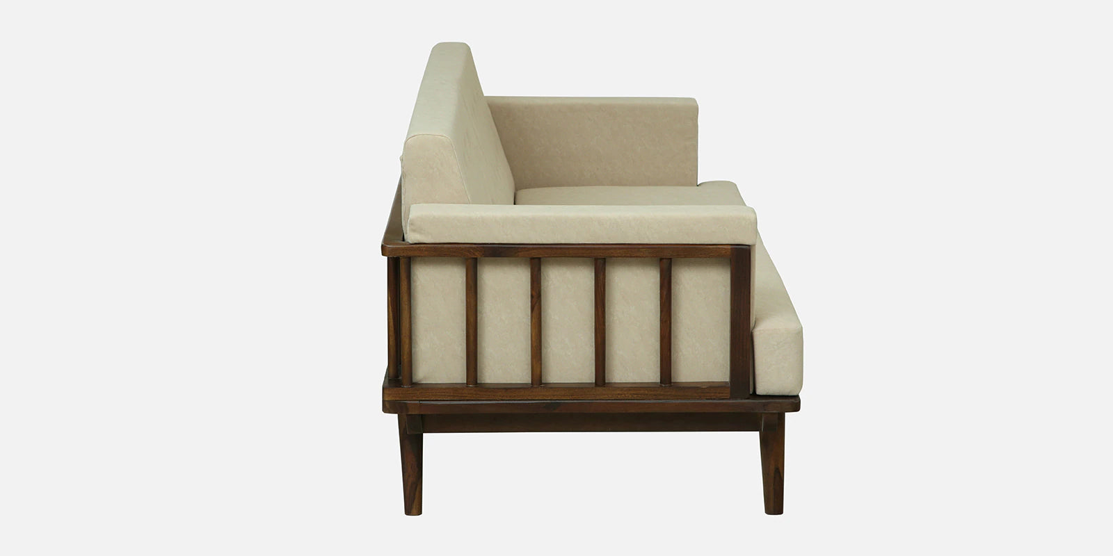 Tivoli Sheesham Wood 3 Seater Sofa In Beige Colour