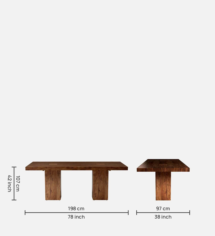 Tusco Solid Wood 6 Seater High Dining Table In Premium Acacia Finish - Febonic Living