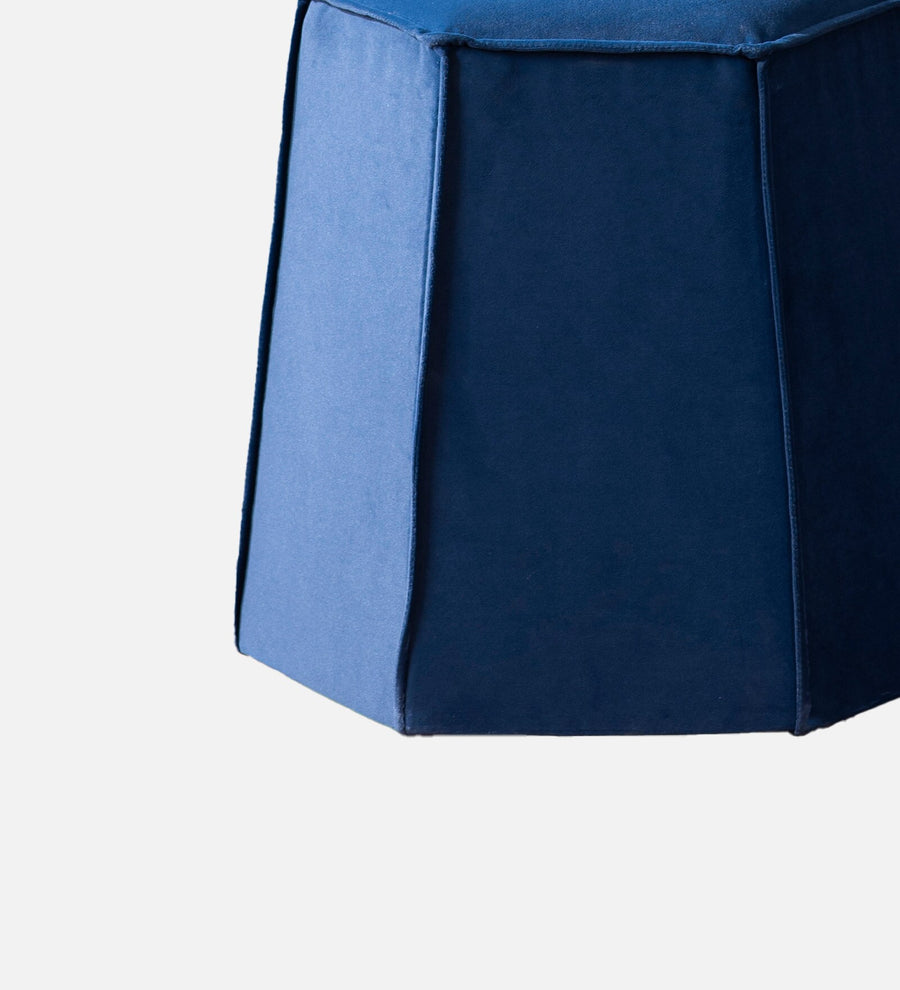 Patty Velvet Pouffe In Imperial Blue Colour - Febonic Living