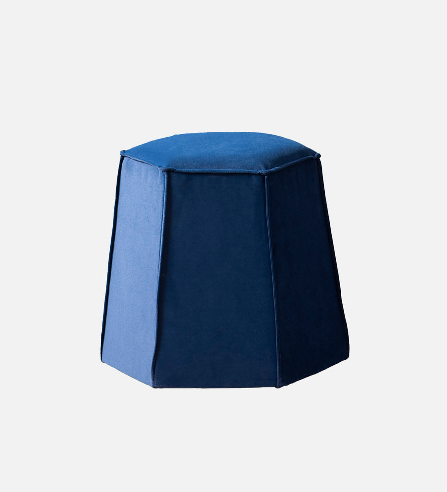 Patty Velvet Pouffe In Imperial Blue Colour - Febonic Living