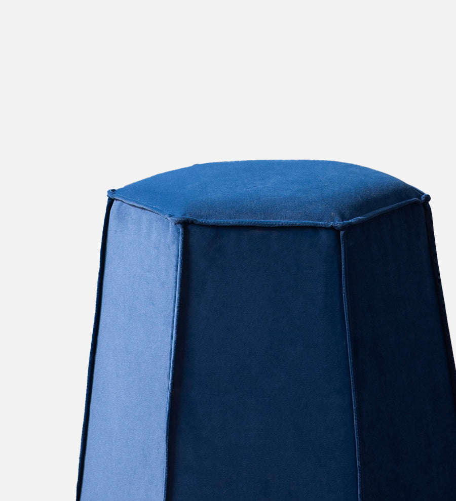 Patty Velvet Pouffe In Imperial Blue Colour - Febonic Living