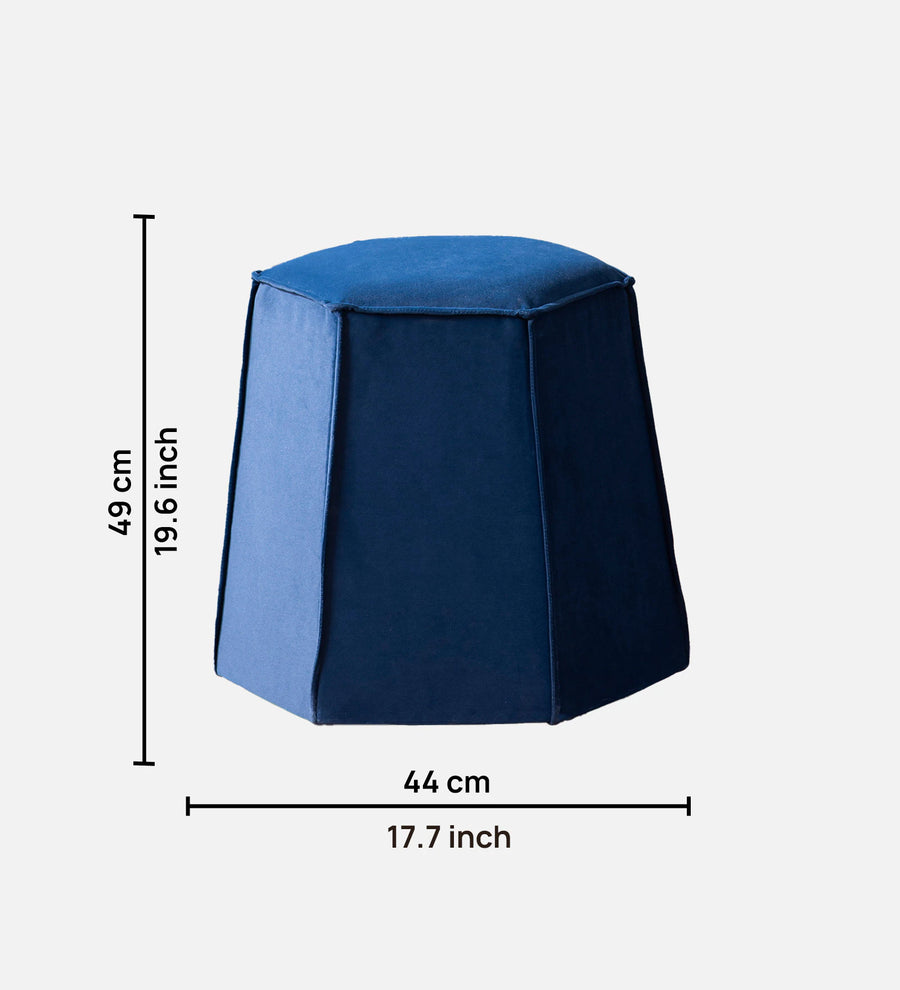 Patty Velvet Pouffe In Imperial Blue Colour - Febonic Living