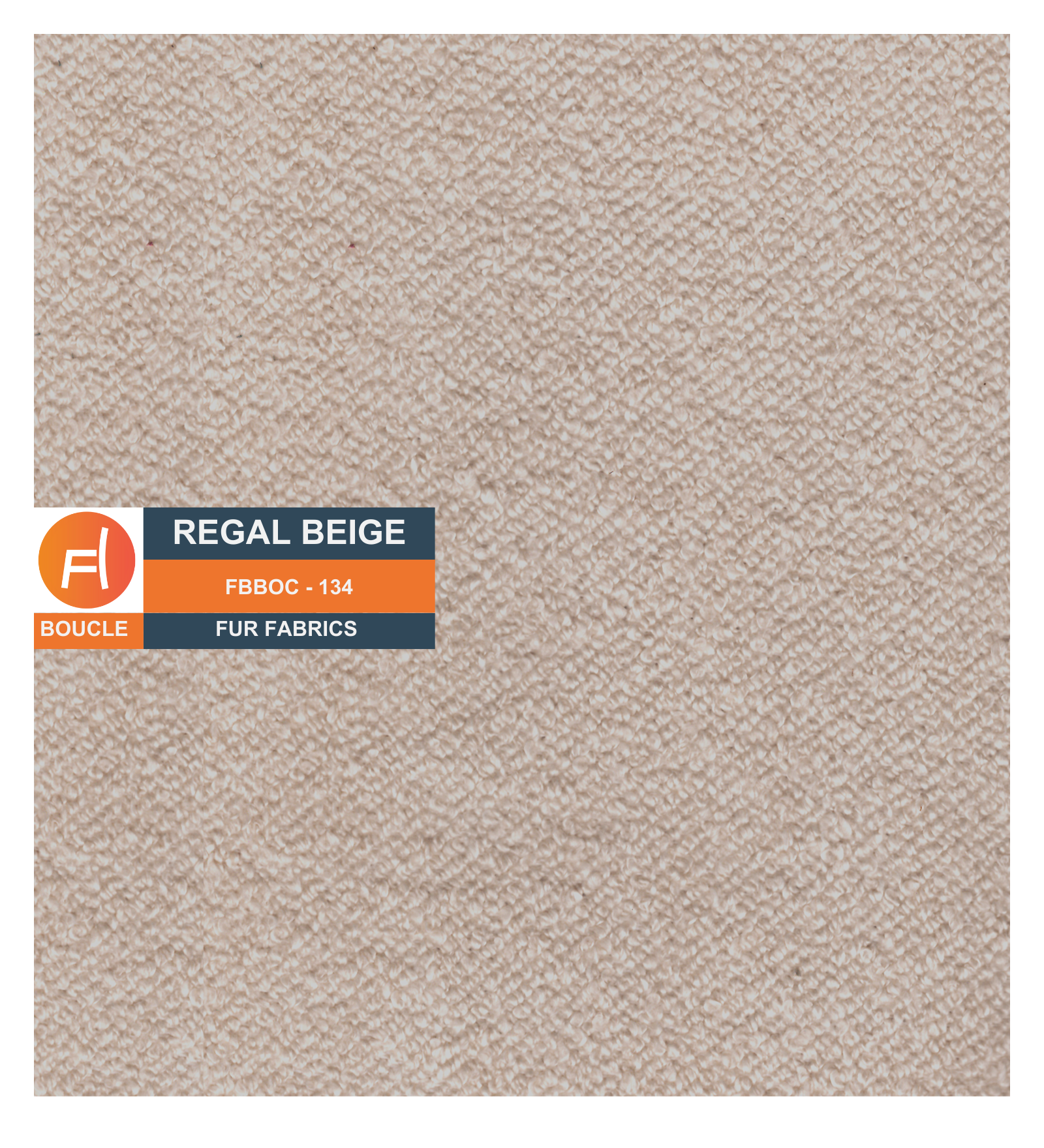 Boucle Poly Cotton Fur Fabric Regal Beige Colour