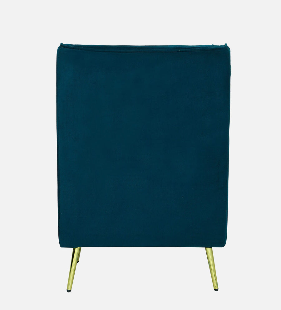 Kova Velvet Wing Chair In Teal Blue Colour - Febonic Living
