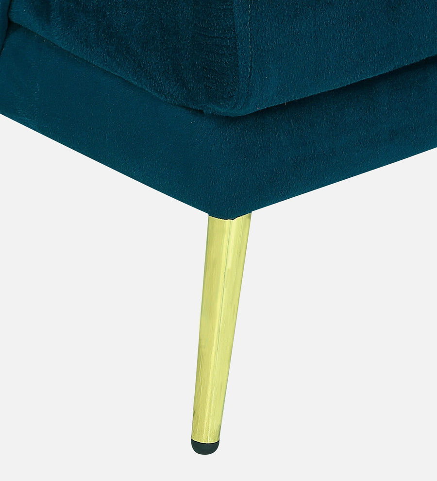 Kova Velvet Wing Chair In Teal Blue Colour - Febonic Living