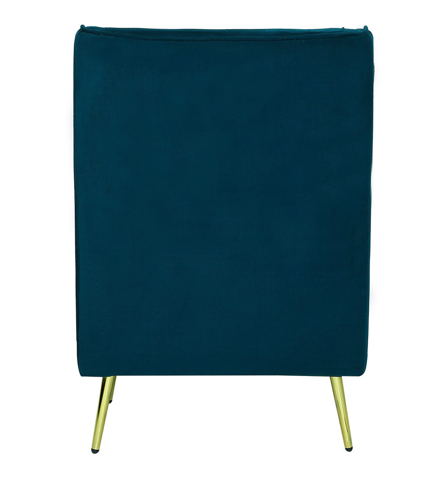 Kova Velvet Wing Chair In Teal Blue Colour - Febonic Living