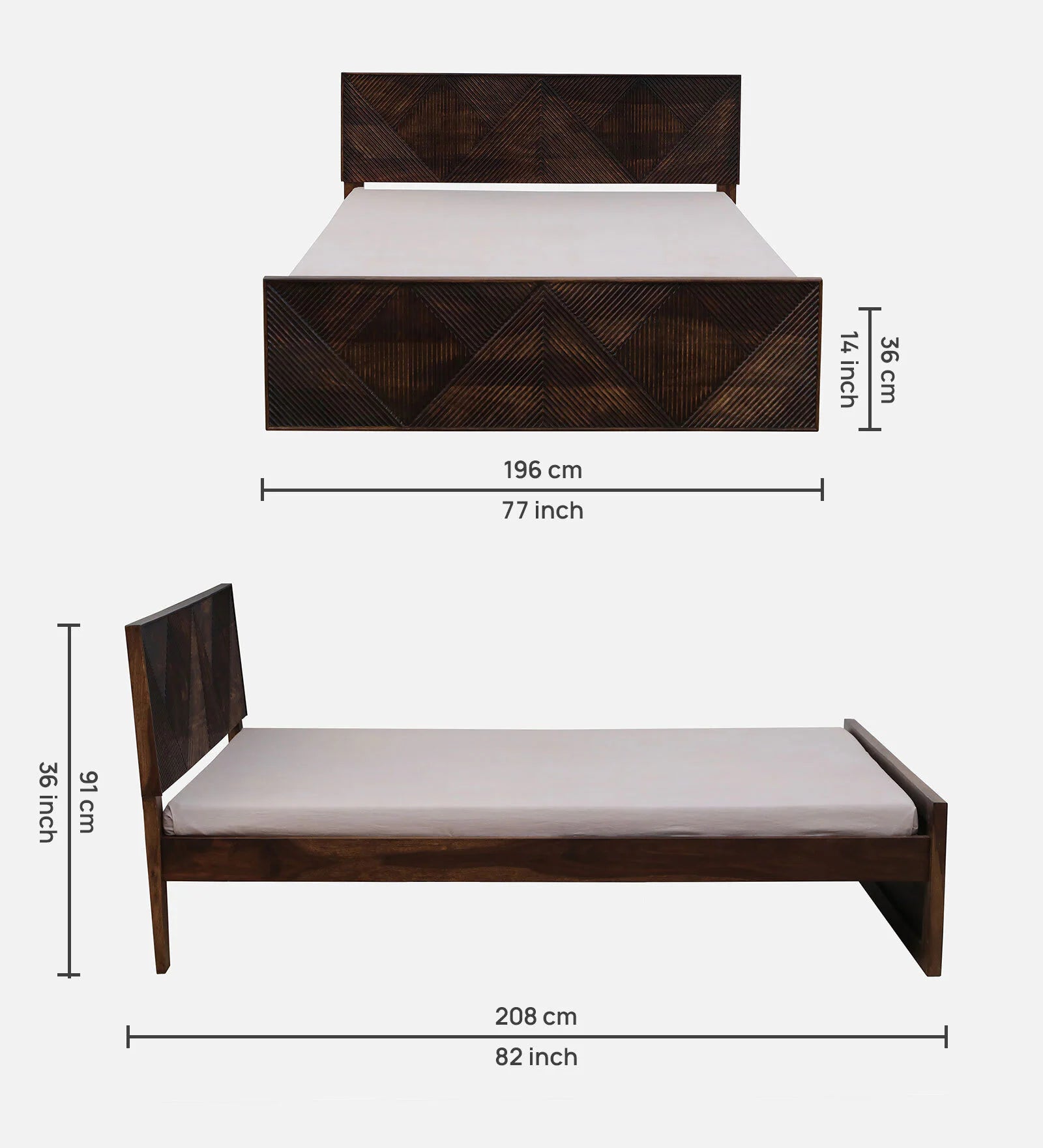 Pari Sheesham Wood King Size Bed In Provincial Teak Finish - Febonic Living