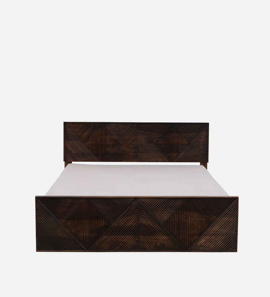Pari Sheesham Wood King Size Bed In Provincial Teak Finish With Box Storage - Febonic Living
