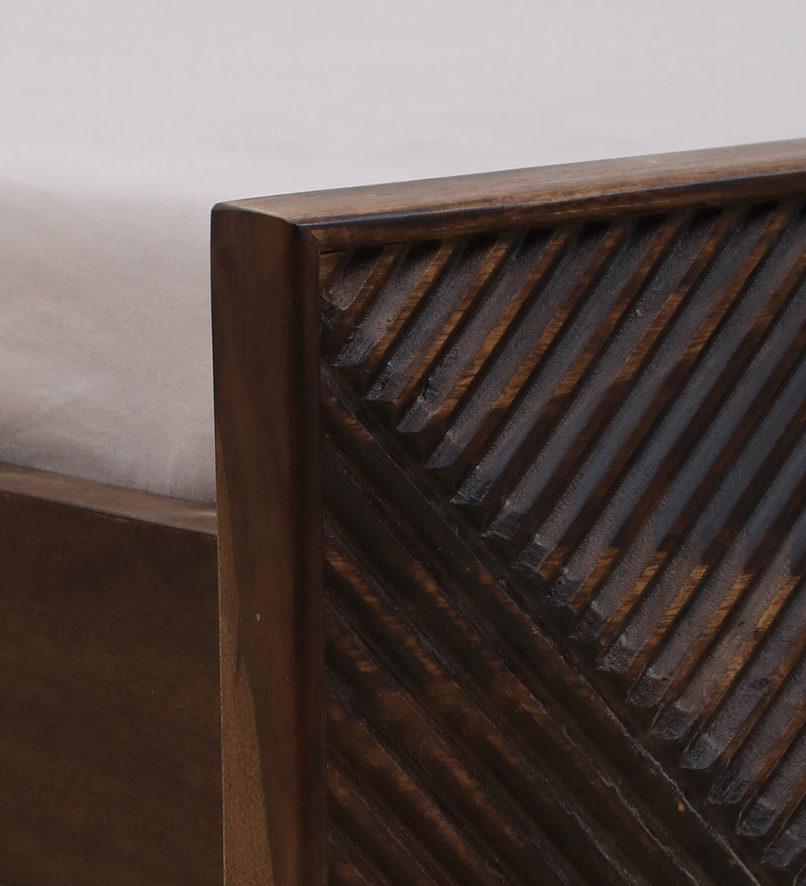 Pari Sheesham Wood Queen Size Bed In Provincial Teak Finish - Febonic Living
