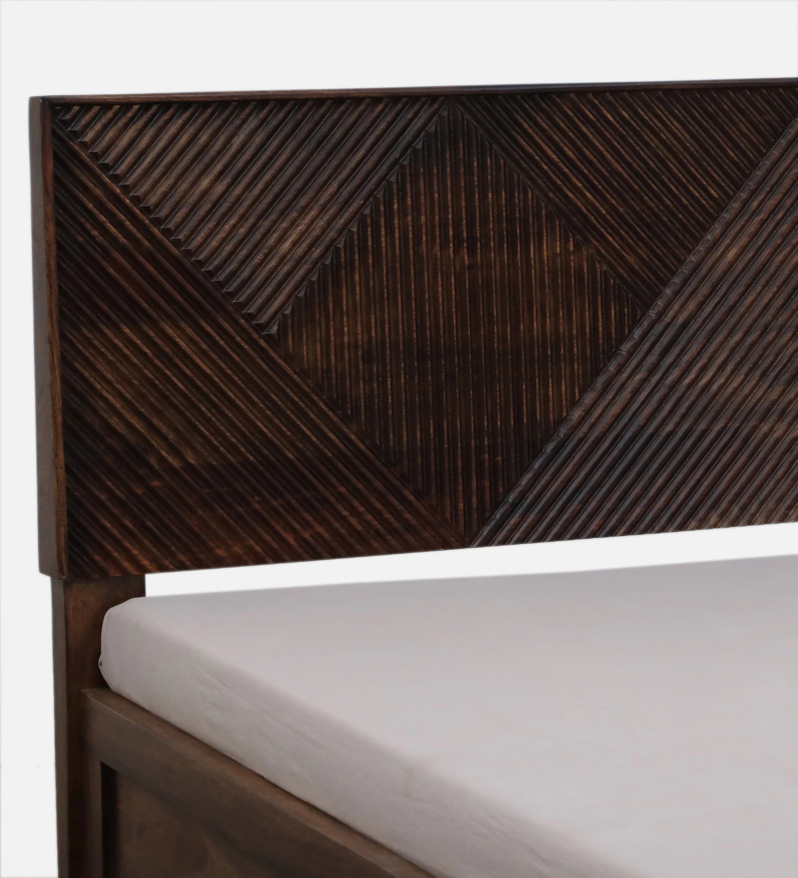 Pari Sheesham Wood Queen Size Bed In Provincial Teak Finish - Febonic Living