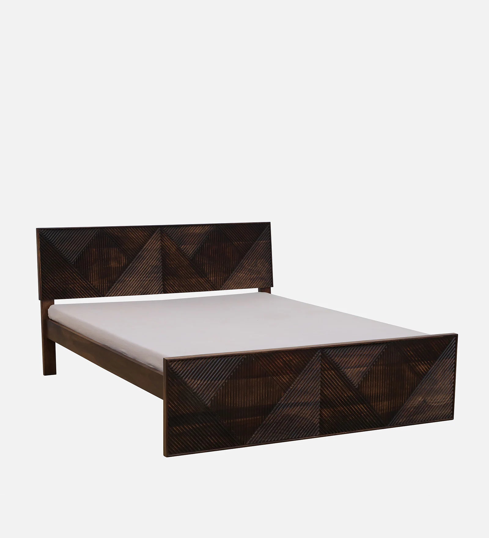 Pari Sheesham Wood Queen Size Bed In Provincial Teak Finish - Febonic Living