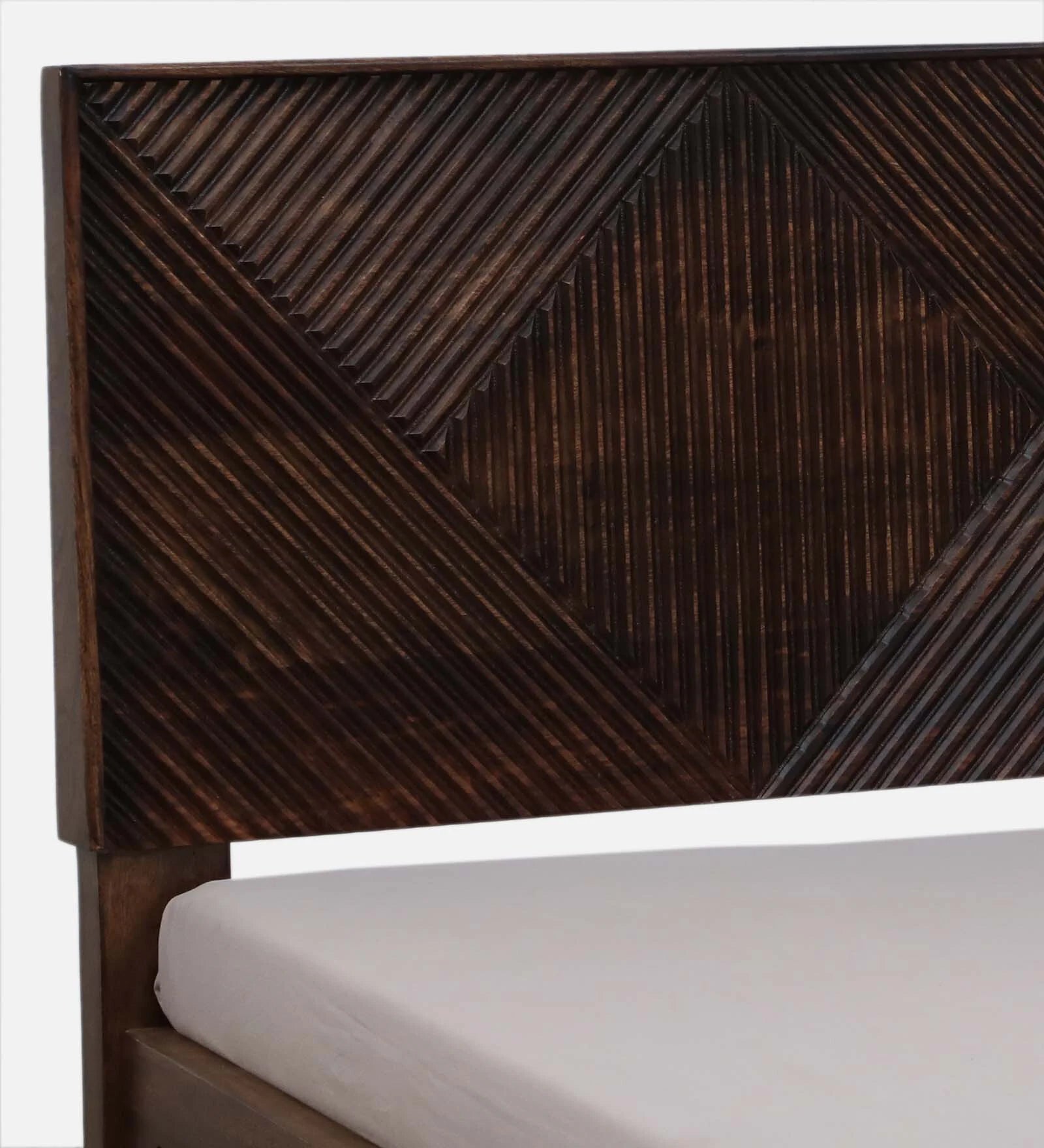 Pari Sheesham Wood Queen Size Bed In Provincial Teak Finish With Box Storage - Febonic Living