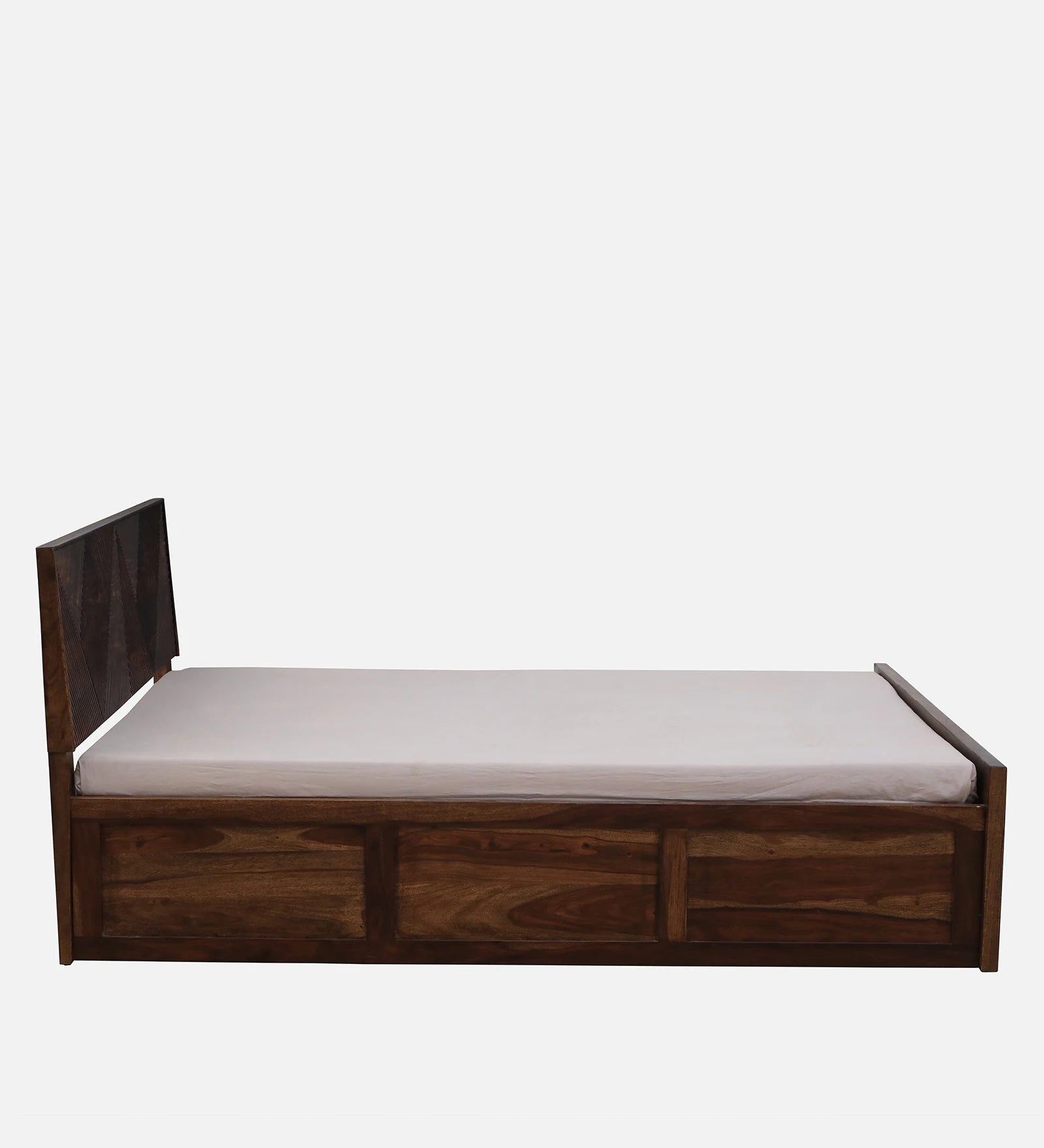 Pari Sheesham Wood Queen Size Bed In Provincial Teak Finish With Box Storage - Febonic Living