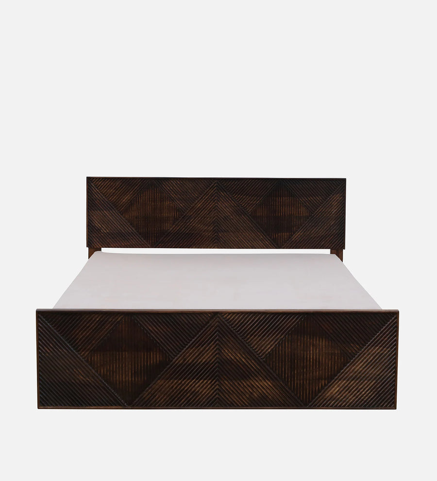 Pari Sheesham Wood Queen Size Bed In Provincial Teak Finish With Box Storage - Febonic Living