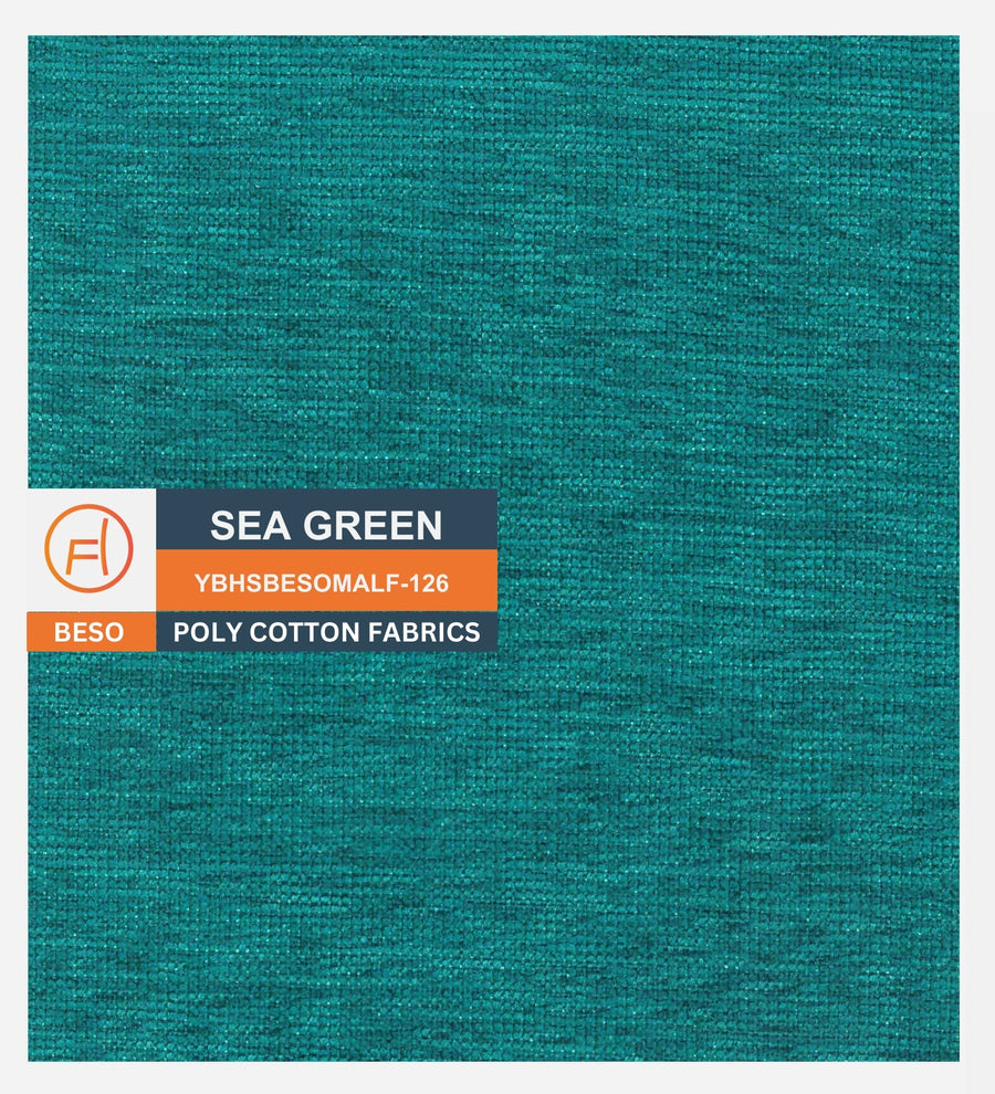 Ruggy Fabric Ottoman In Sea Green Colour With Storage - Febonic Living