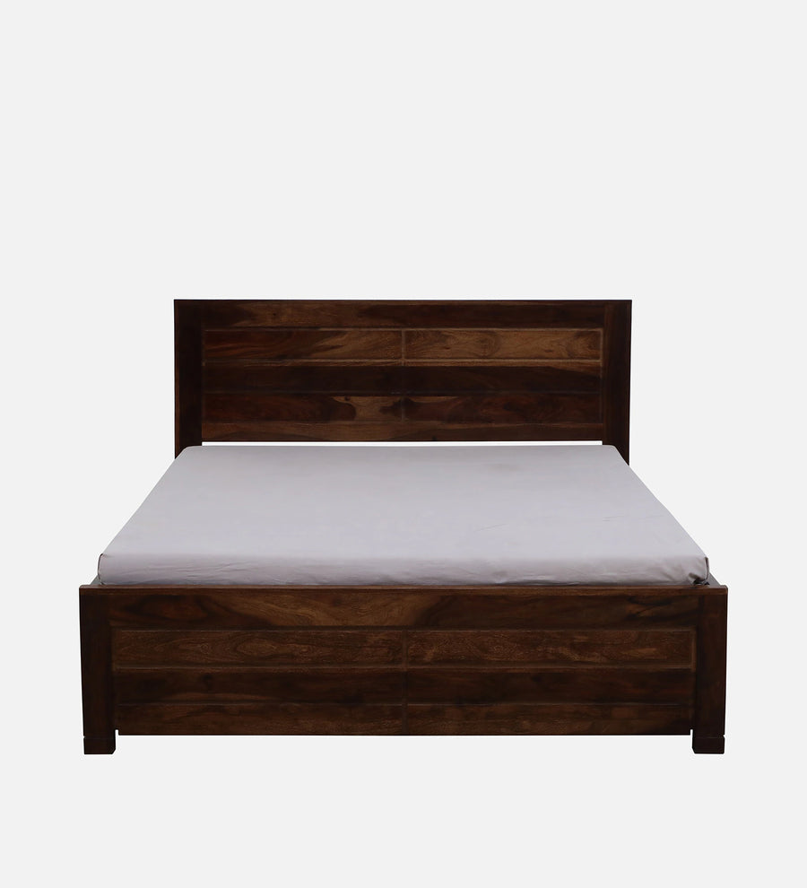 Mejun Sheesham Wood King Size Bed In Provincial Teak With Box Storage - Febonic Living