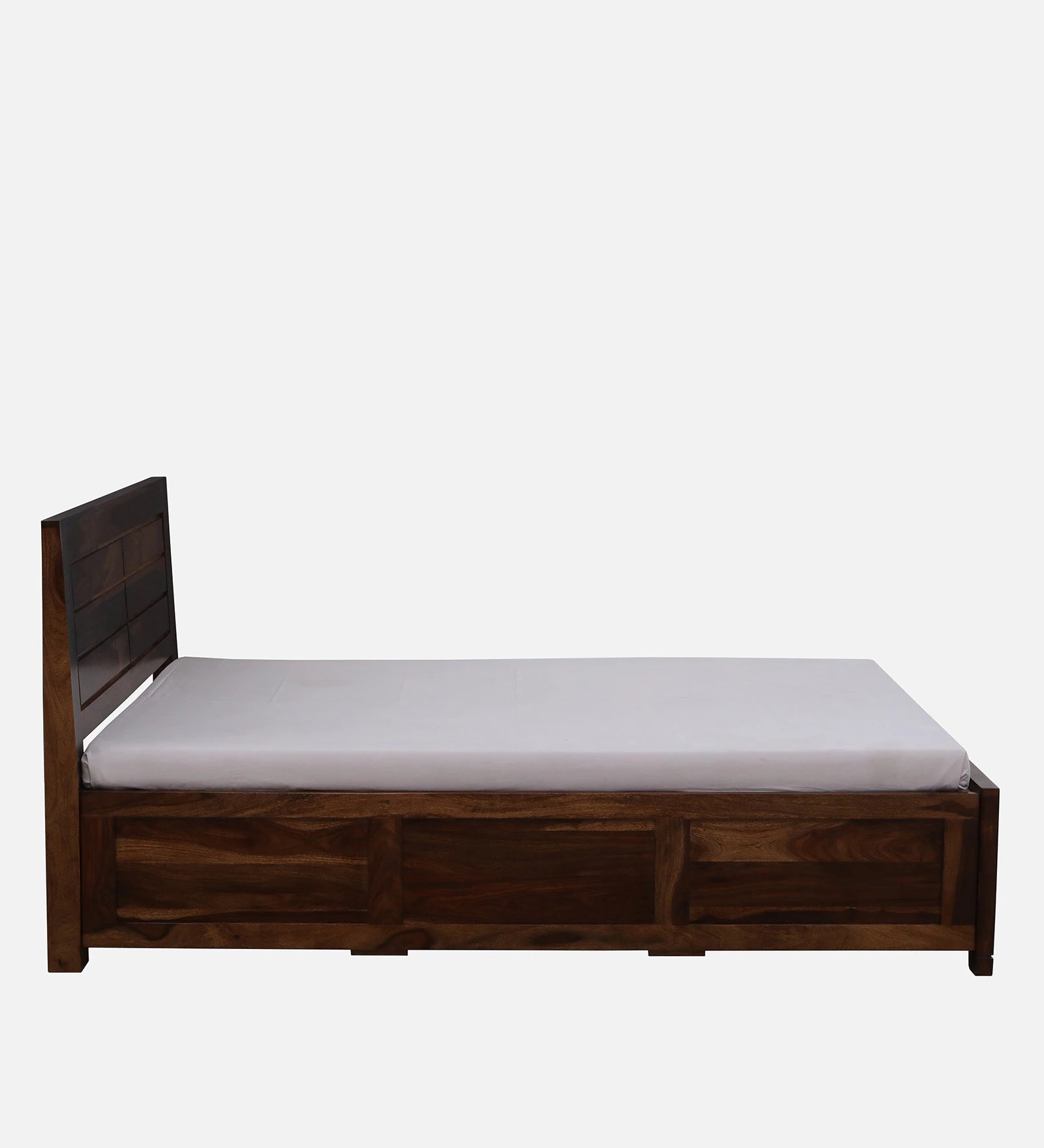 Mejun Sheesham Wood King Size Bed In Provincial Teak With Box Storage - Febonic Living