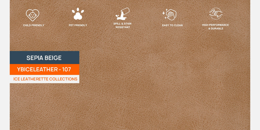 Sterio Leatherette 3 Seater Sofa In Sepia Beige Colour - Febonic Living