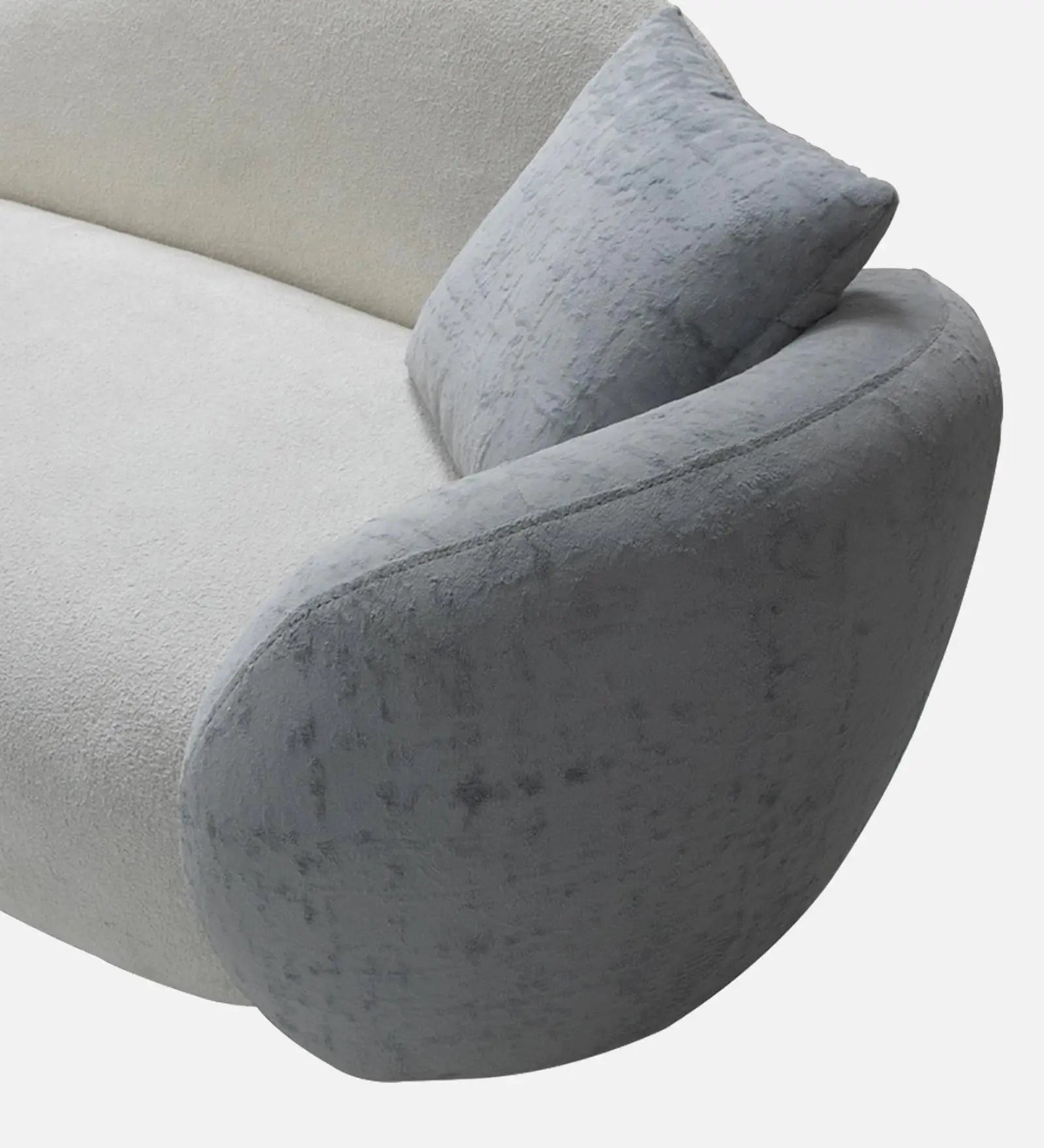 Snow Fabric 3 Seater Sofa In White & Blue Color Febonic Living