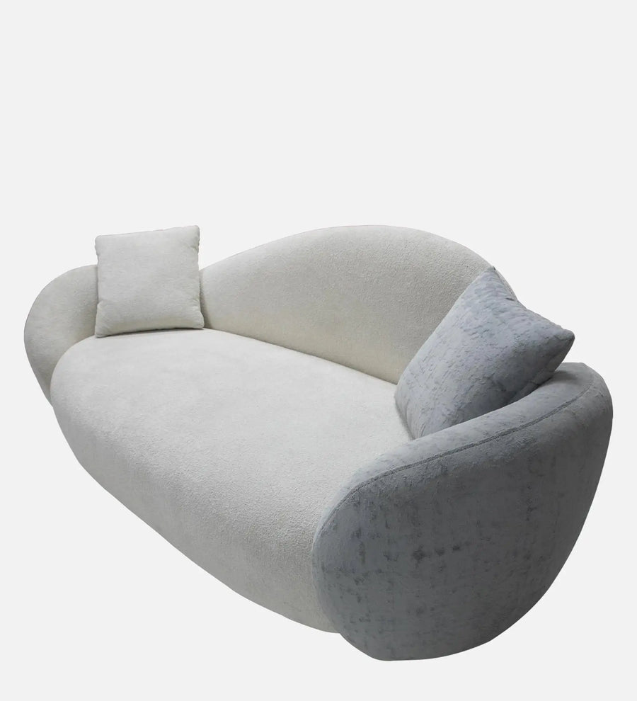 Snow Fabric 3 Seater Sofa In White And Blue Colour - Febonic Living