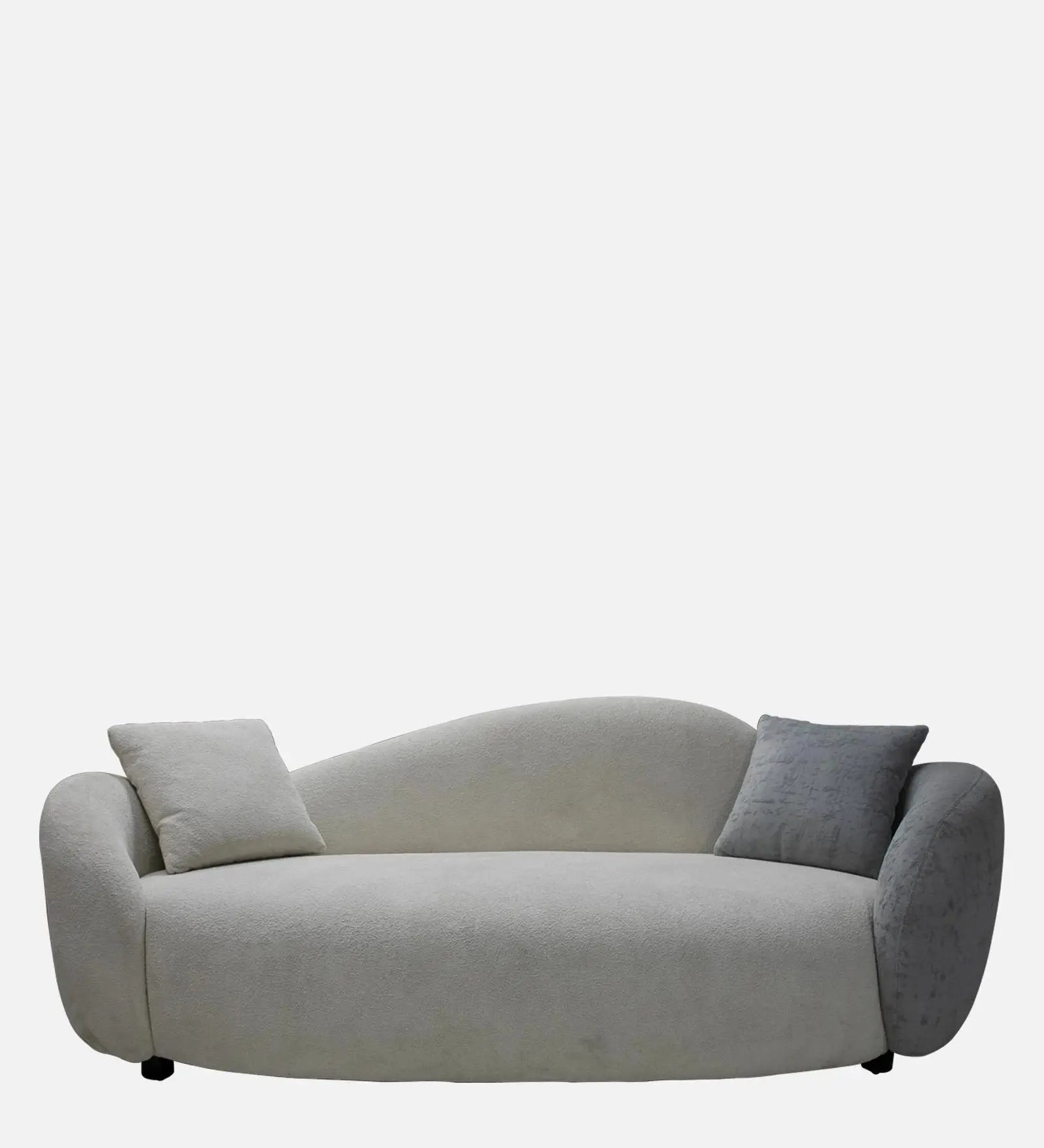 Snow Fabric 3 Seater Sofa In White & Blue Color Febonic Living