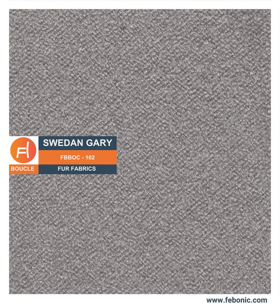 Olive Boucle Foot Stool In Swedan Gary Colour - Febonic Living