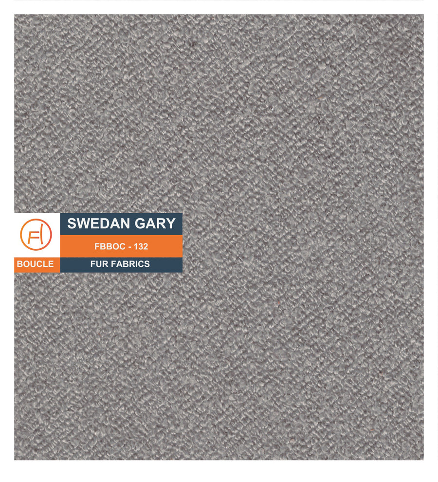 Noki Boucle Fabric Ottoman In Swedan Gary Colour With Storage - Febonic Living