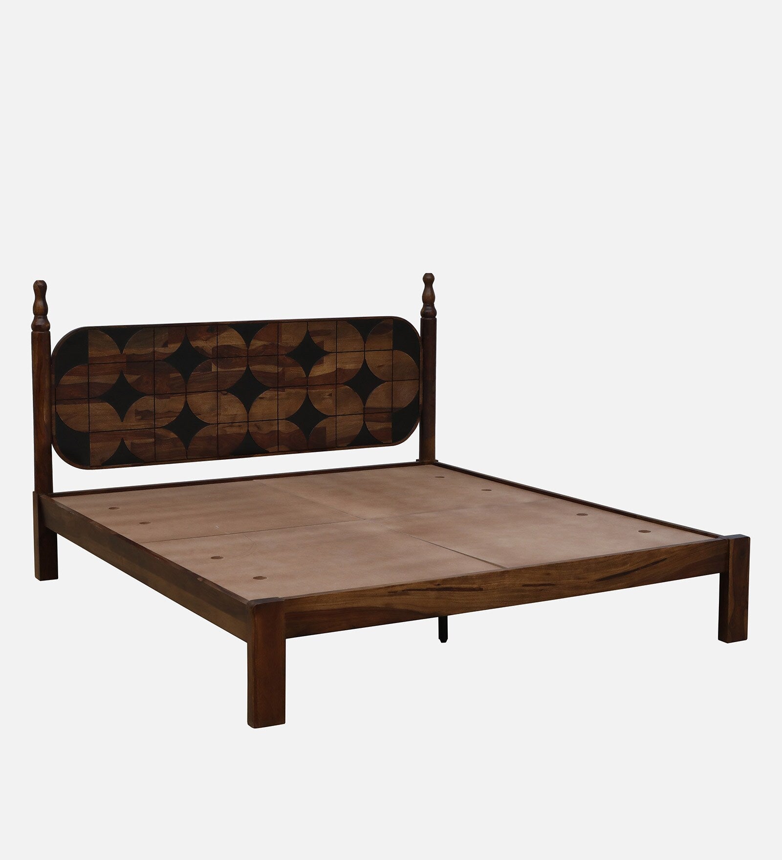 Tunis Sheesham King Size Bed In Provincial Teak Finish - Febonic Living