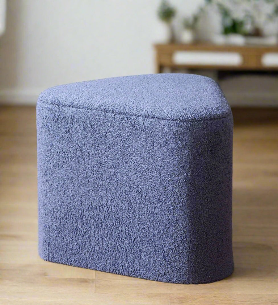 Maxie Boucle Fabric Pouffe - Smokey Grey by Febonic Living