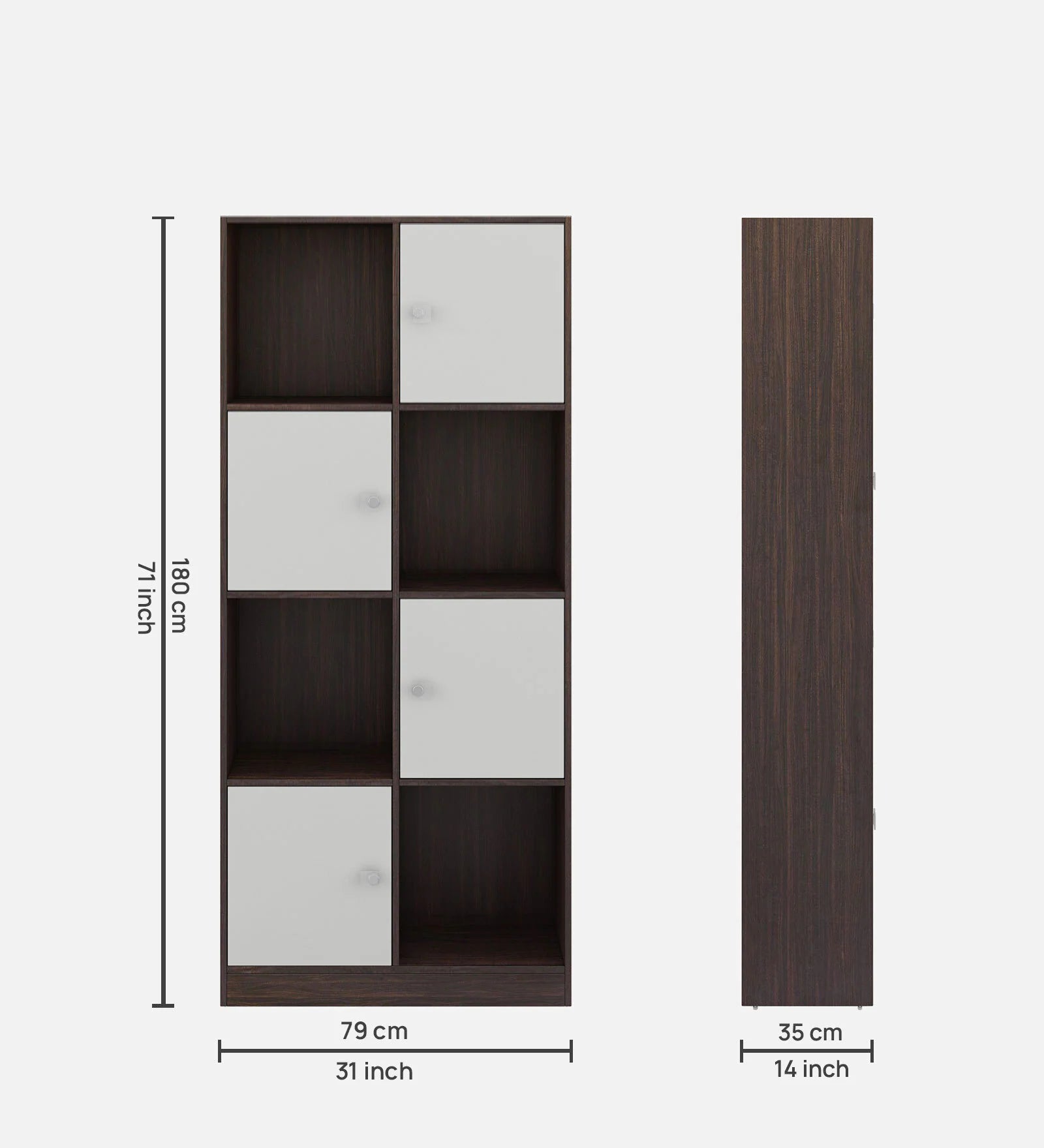 Trendy Book Shelf in Oral Wallnut Finish