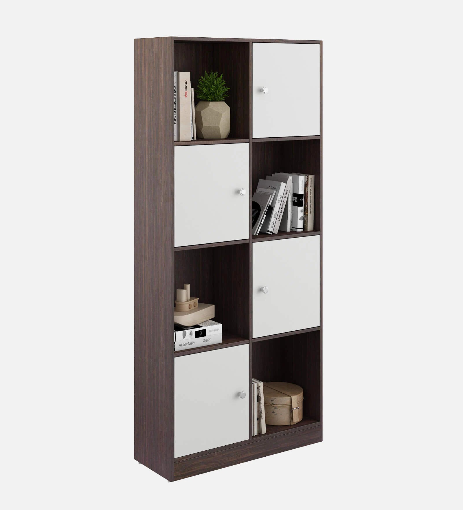 Trendy Book Shelf in Oral Wallnut Finish