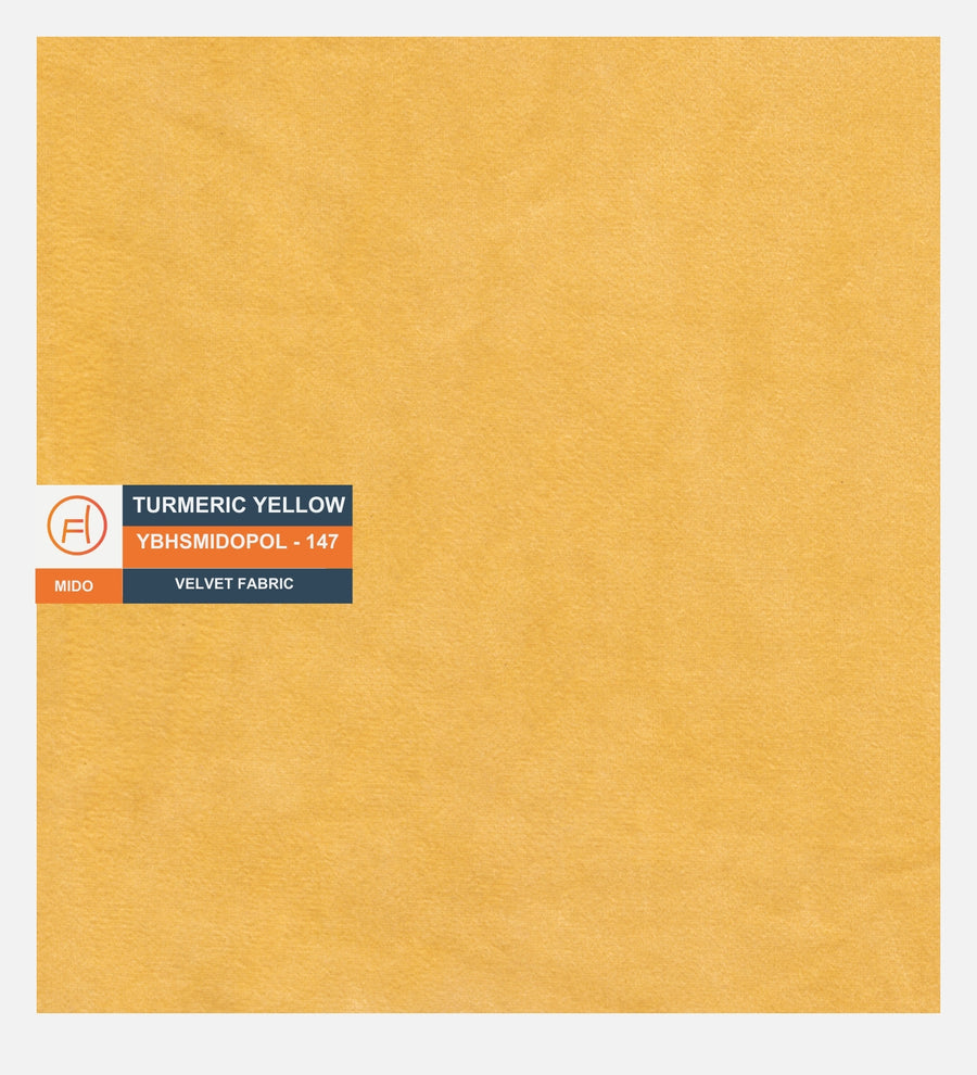 Cartes Velvet Bench In Turmeric Yellow Colour - Febonic Living