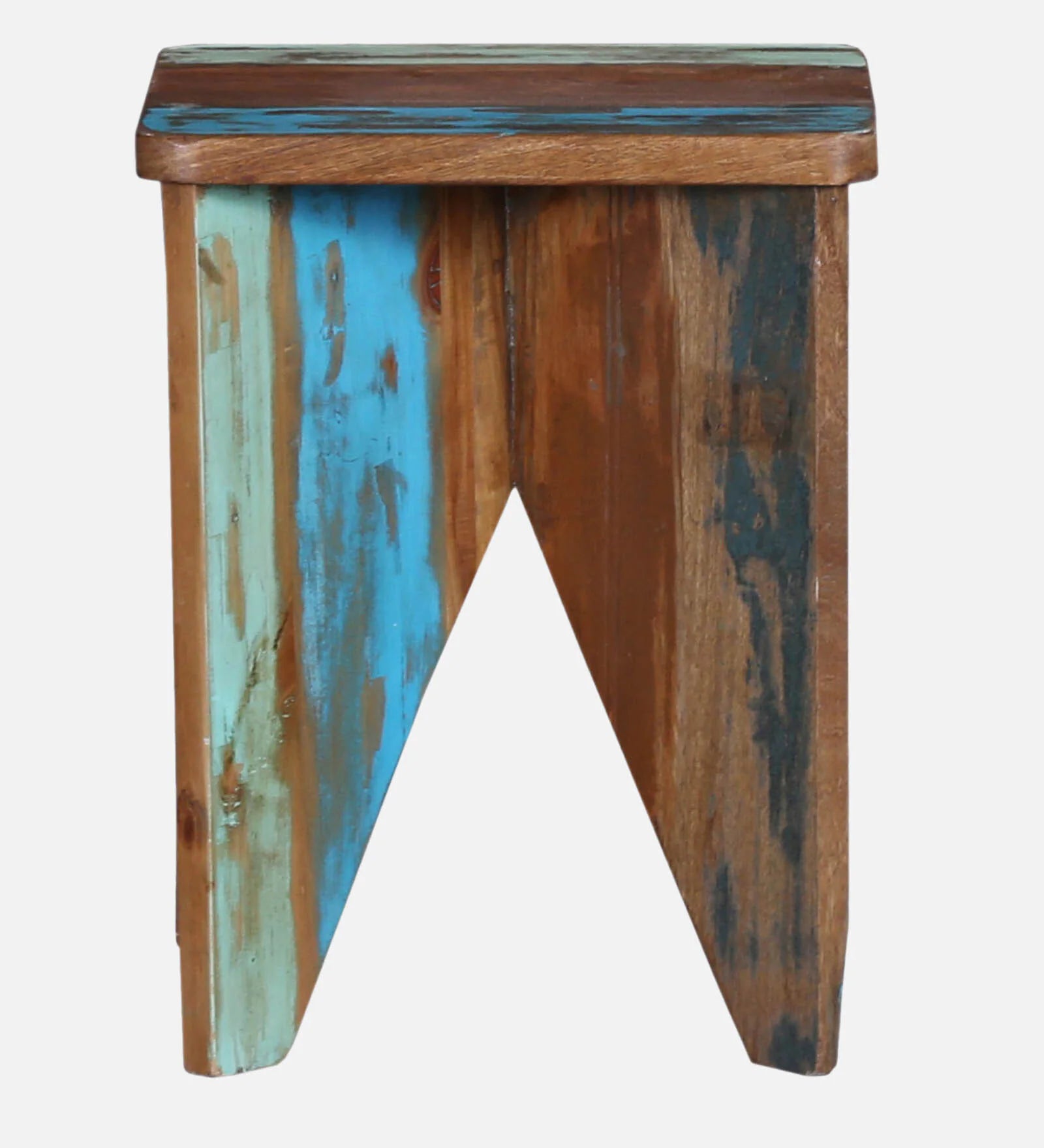 Ezla Reclaimed Wood End Table In Distress Finish - Febonic Living