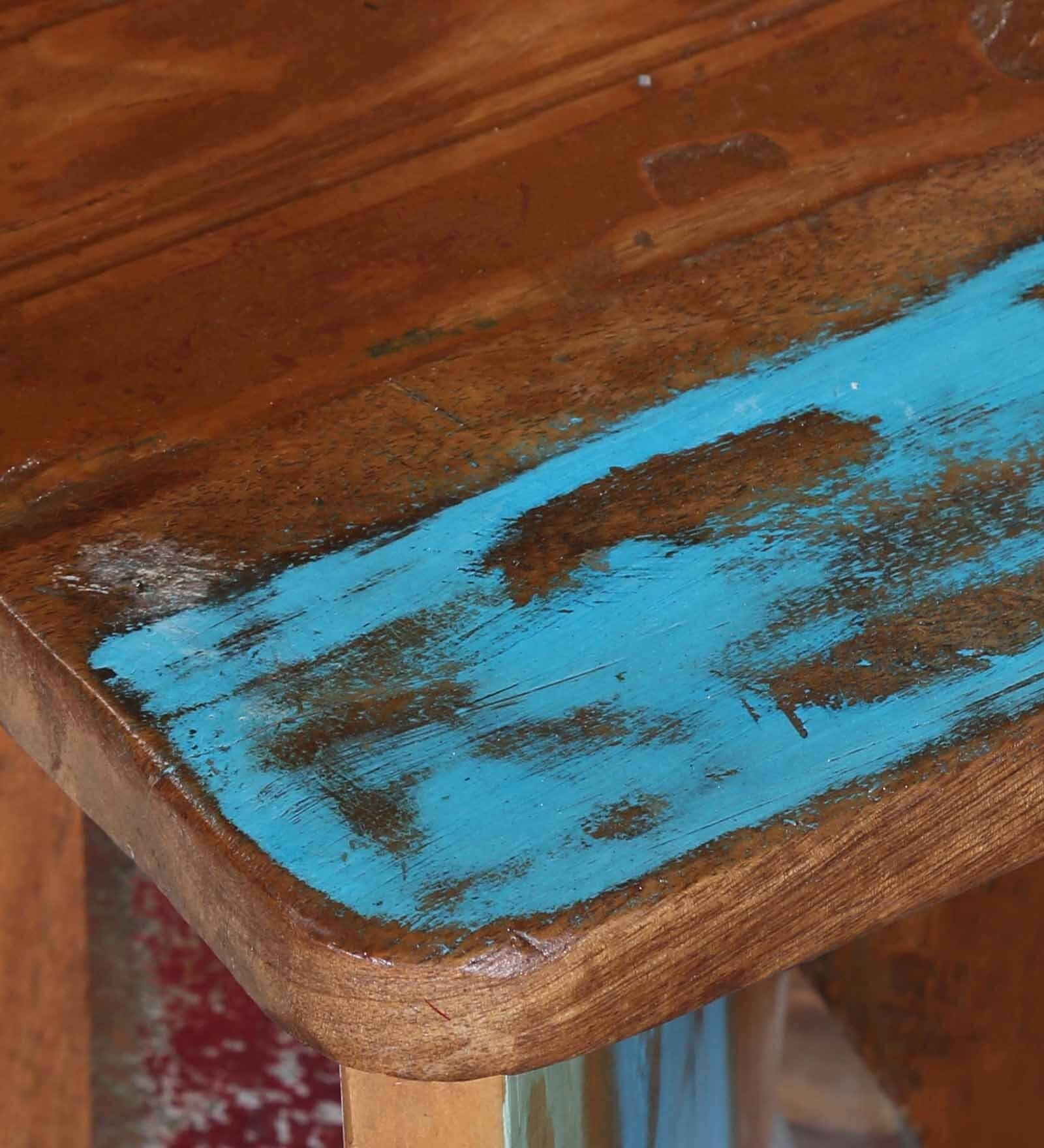 Ezla Reclaimed Wood End Table In Distress Finish - Febonic Living