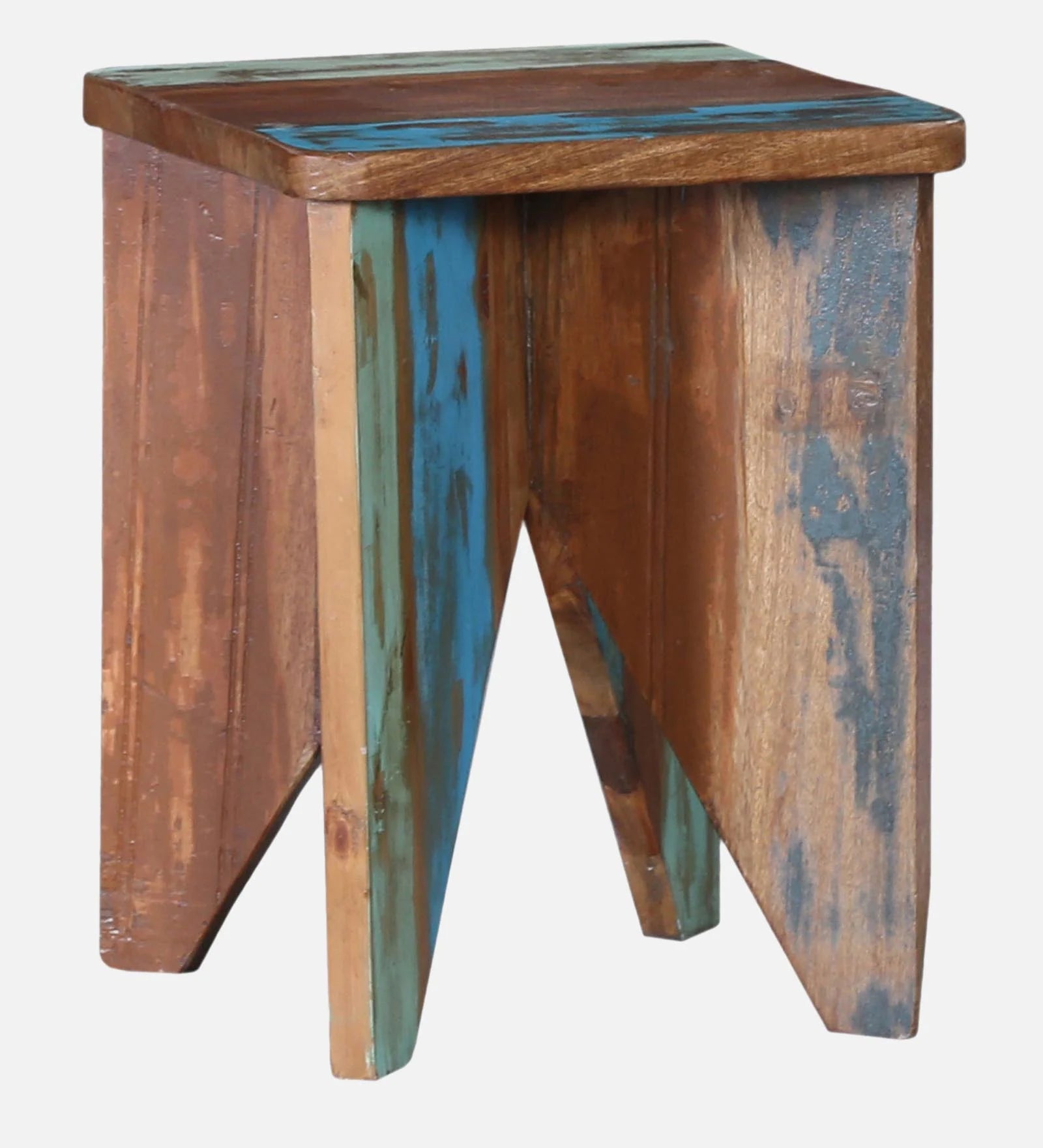 Ezla Reclaimed Wood End Table In Distress Finish - Febonic Living
