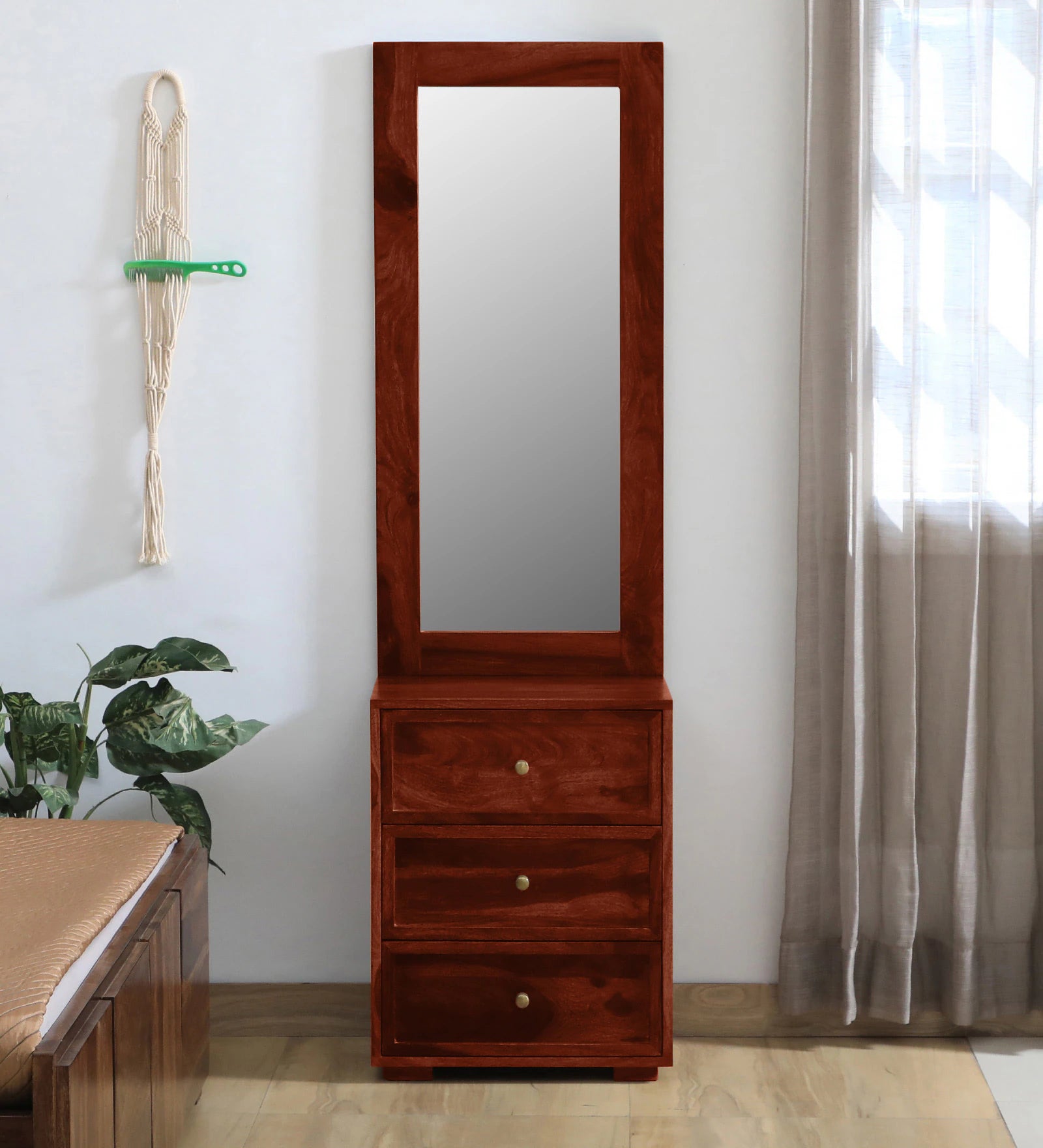 Malmo Sheesham Wood Dresser In Honey Oak Finish - Febonic Living