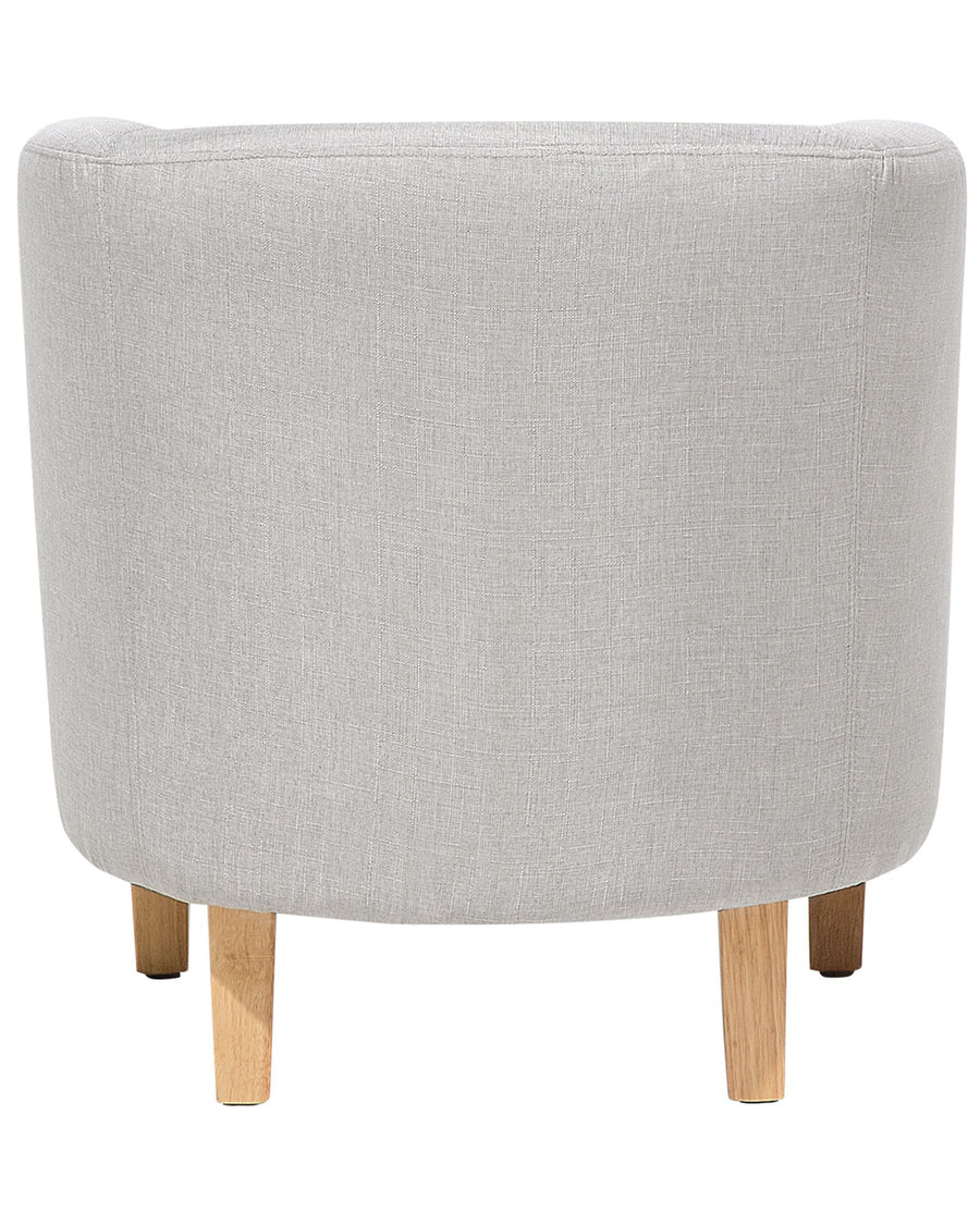 Horry Fabric Barrel Chair With Ottoman In Lit Grey Colour - Febonic Living