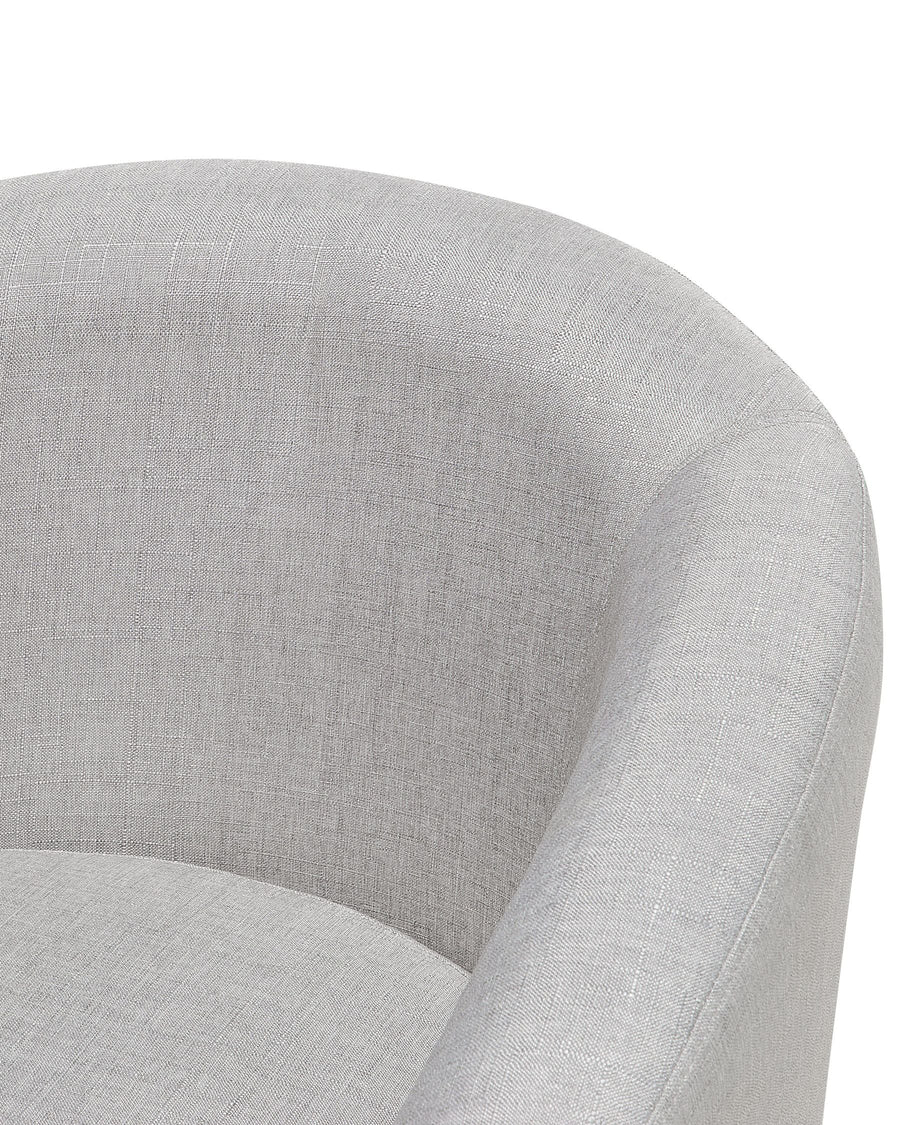 Horry Fabric Barrel Chair With Ottoman In Lit Grey Colour - Febonic Living