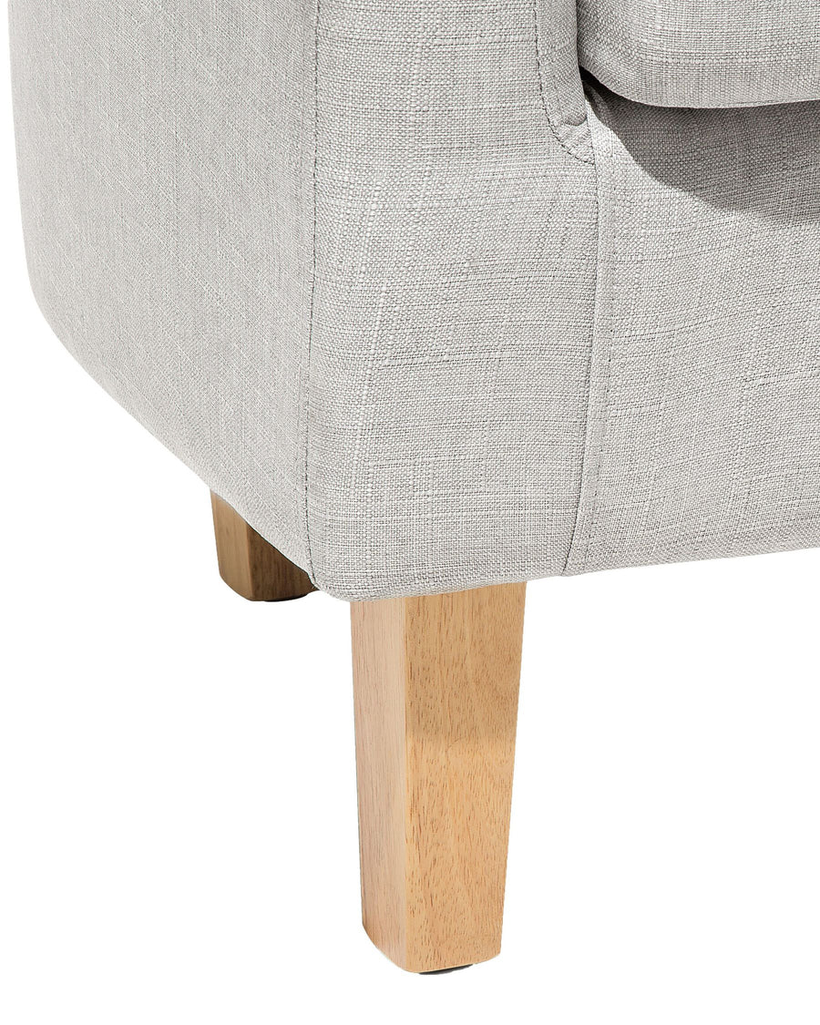 Horry Fabric Barrel Chair With Ottoman In Lit Grey Colour - Febonic Living