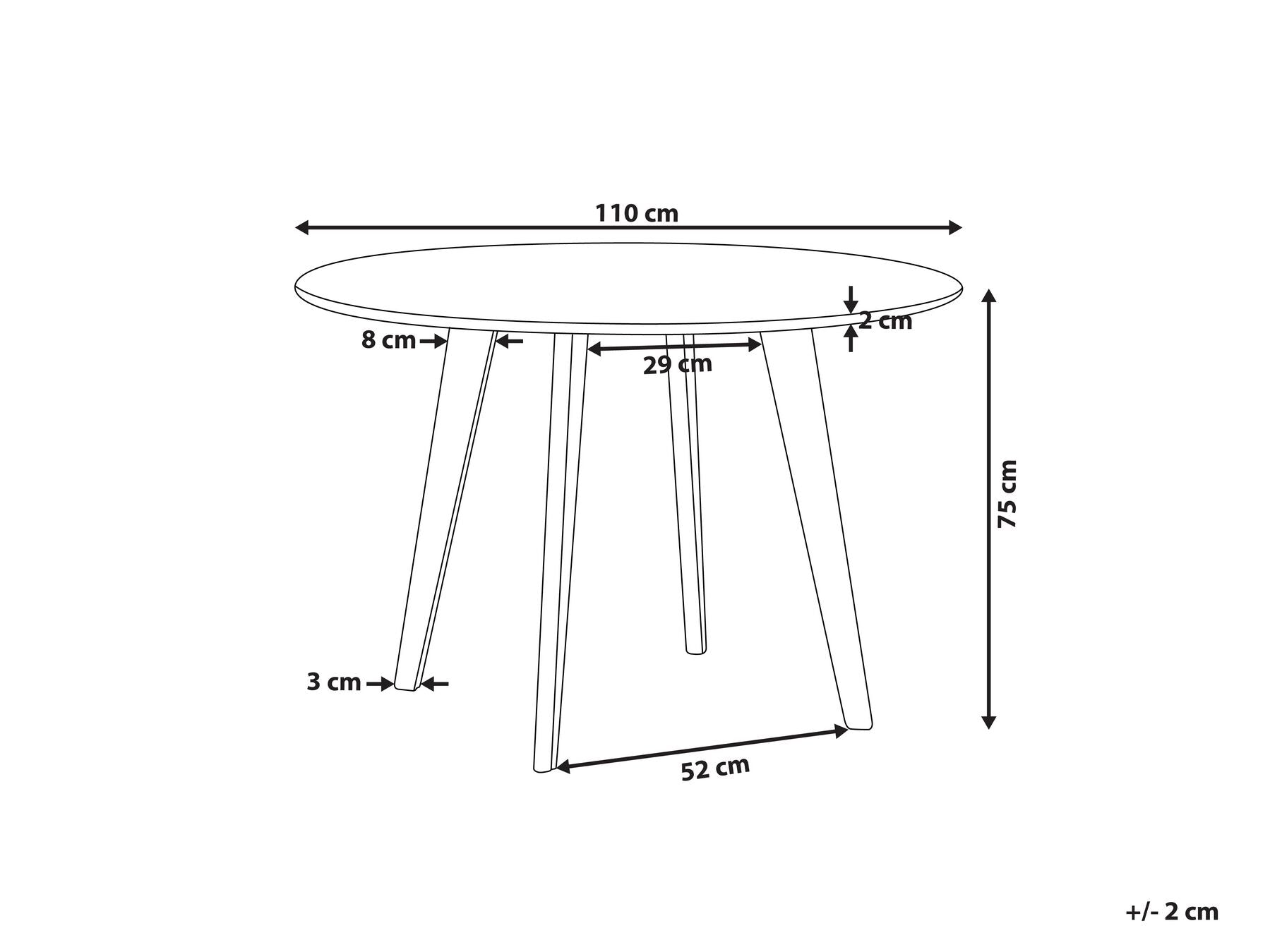 Mosby 2 Seater Round Dining Table In Marble Finish